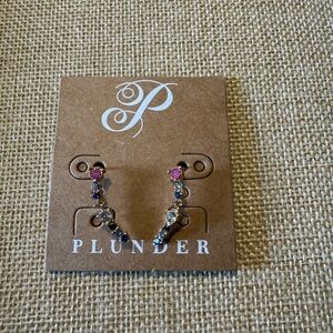 Plunder Pink and Blue Gemstone Ear Crawlers